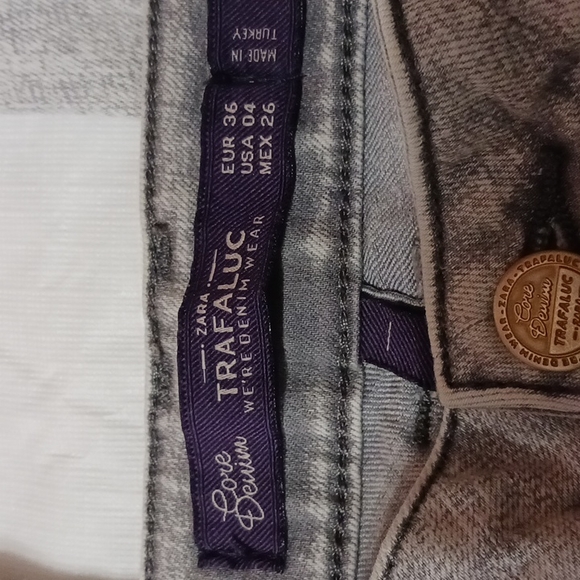 Zara Black washed jegging Size 4 Eur 36 skinny leg tight ankle Pre Owned slim - Picture 2 of 5